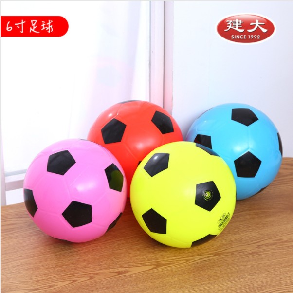 幼儿园专用练习6寸彩色环保PVC足球皮球宝宝充气拍拍球儿童玩具球