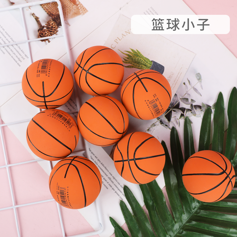 6cm迷你篮球足球蛋糕装饰摆件儿童玩具创意模型 发泡PU弹力彩色球