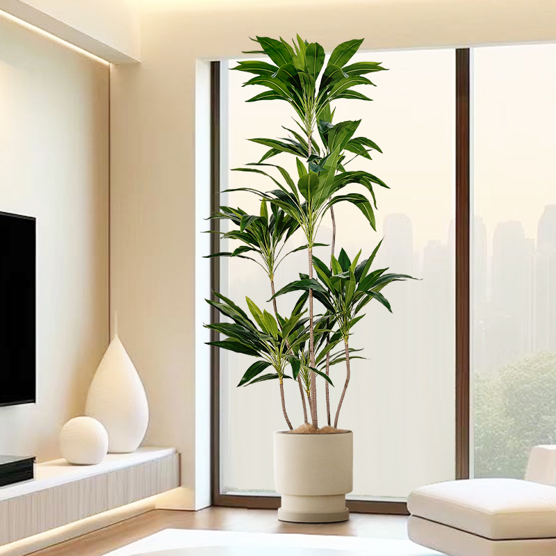 仿真绿植高端轻奢天鹅绒假树装饰室内防真大植物客厅高级仿生绿植