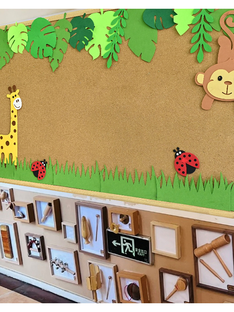 幼儿园班级教室走廊墙面布置装饰春天森林动物主题黑板报环创材料