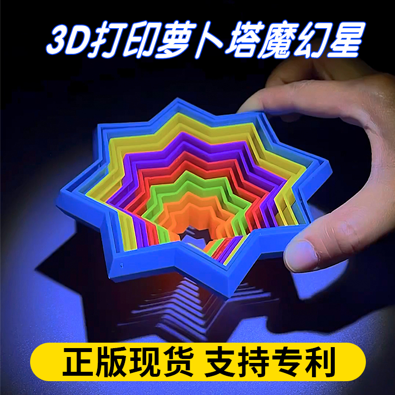 3D打印初号机萝卜塔解压套环螺旋八角星解压治愈创意模型玩具星星