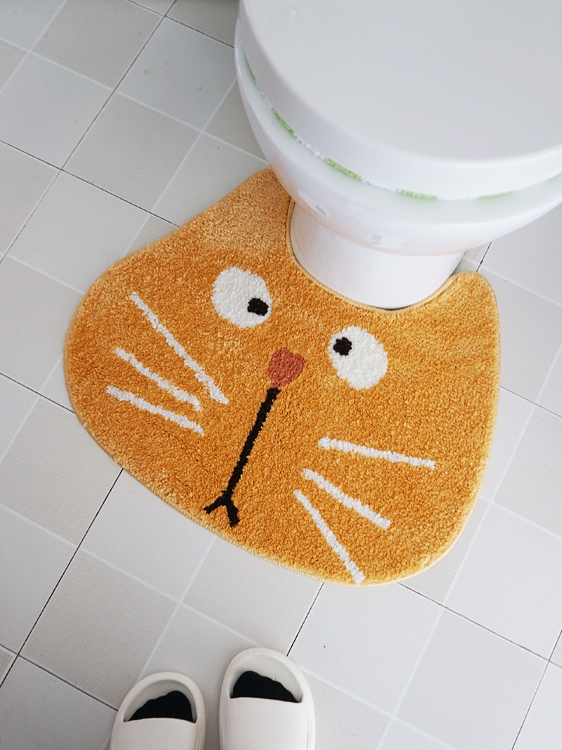 多巴胺表情包猫头猫脸卡通吸水地垫可爱搞怪造型小猫垫子防滑脚垫