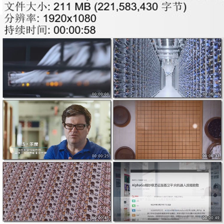 AlphaGo 阿尔法狗谷歌超级服务器集群机房  高清实拍视频素材