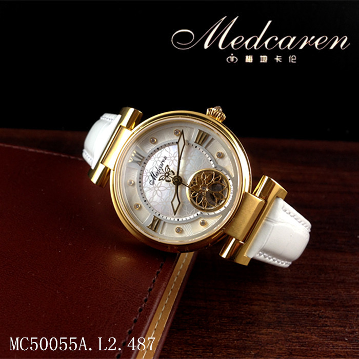 梅地卡伦手表 女表正品全自动机械腕表 皮带镂空MC50055A.L2.487