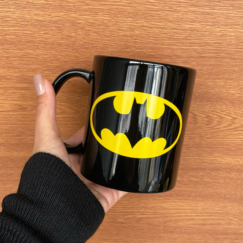 外单 DC正义联盟蝙蝠侠动漫英雄老爷BATMAN黑色陶瓷马克杯水杯子