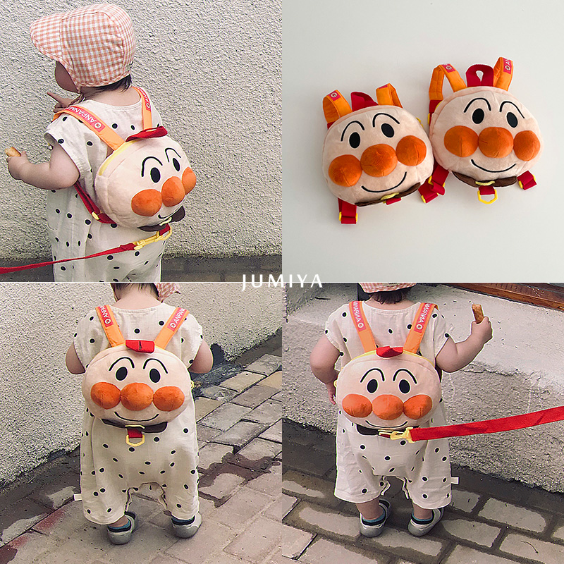 日本の面包超人~ins宝宝卡通双肩包小童婴儿防走丢包可爱玩偶背包