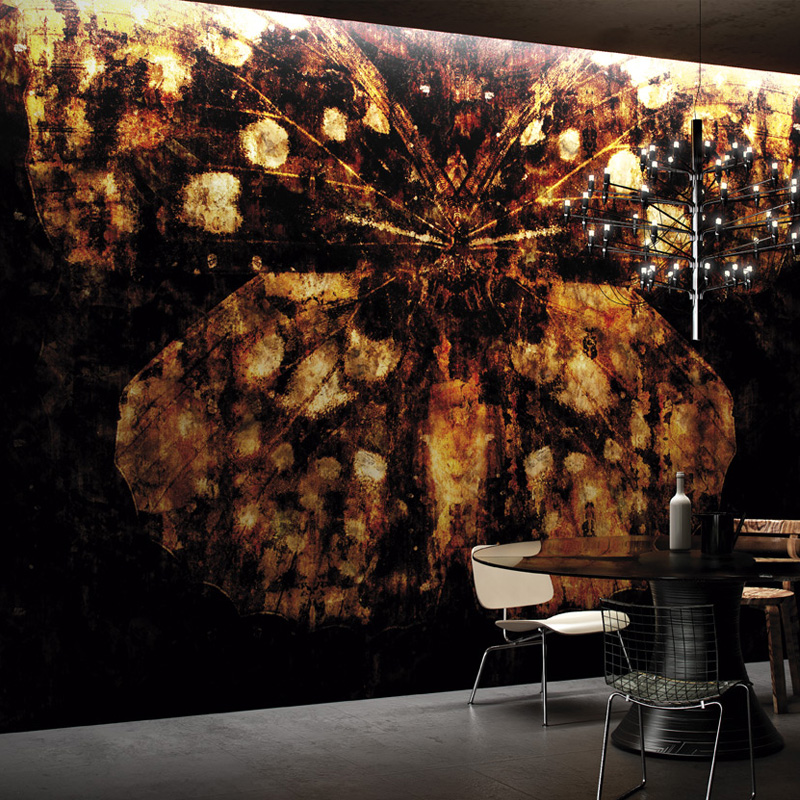 ins意大利原装进口GLAMORA 订制壁画 低奢现代中式蝴蝶墙纸壁纸
