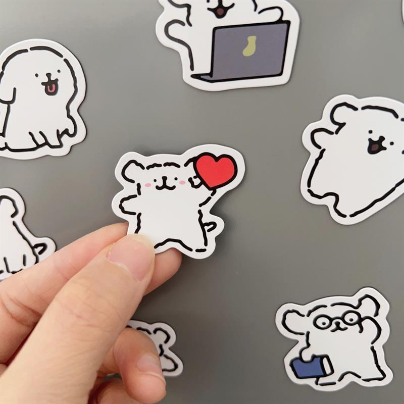 韩国线条小狗狗软磁冰箱贴磁性贴 创意修狗狗子表情包磁吸装饰贴