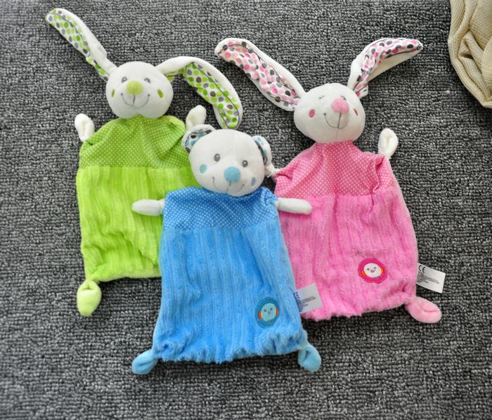 外单 超级可爱的小兔子 五颜六色 婴儿安抚巾 宝宝口水巾