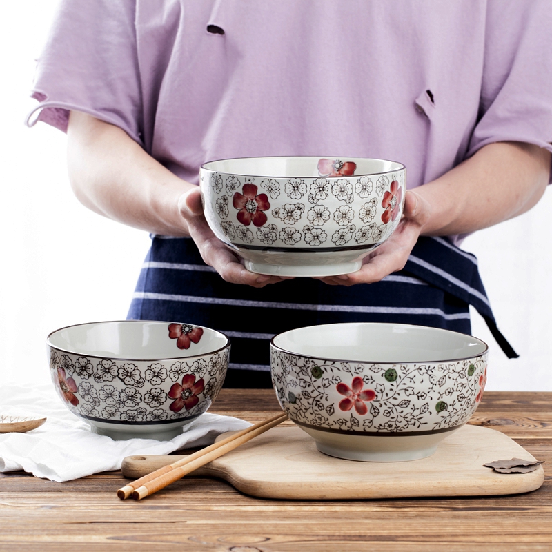 景德镇日式新款6/7英寸面碗家用吃饭 陶瓷大号汤碗面条碗防烫大碗