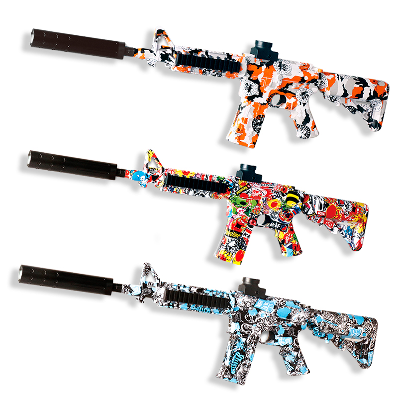 M4电动连水枪发儿童玩具涂鸦对战玩具枪高颜值模型玩具枪