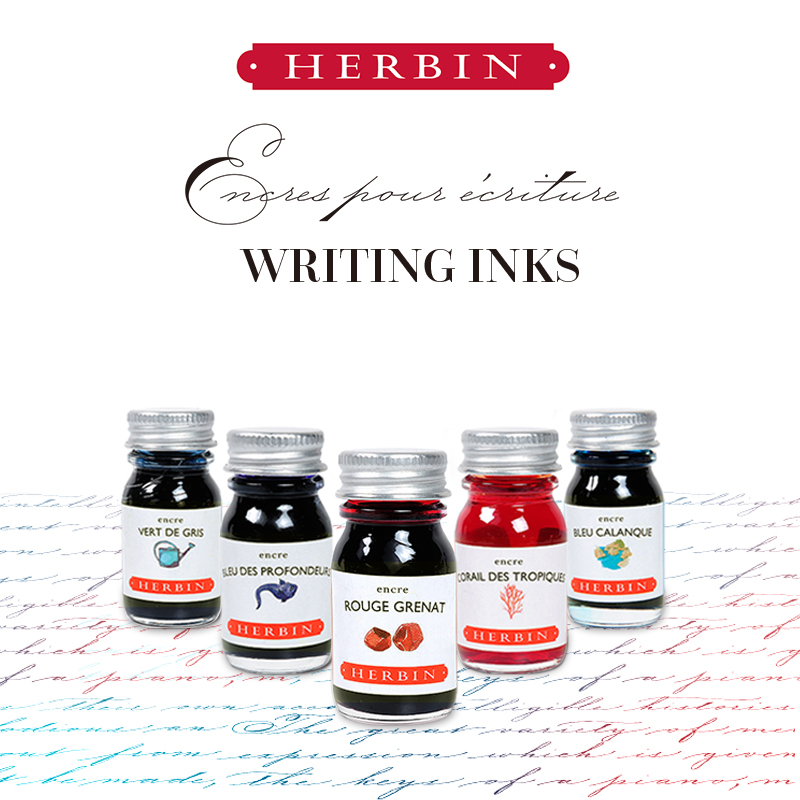 法国J.herbin 10毫升彩色钢笔墨水植物染料不堵笔彩墨书写绘画