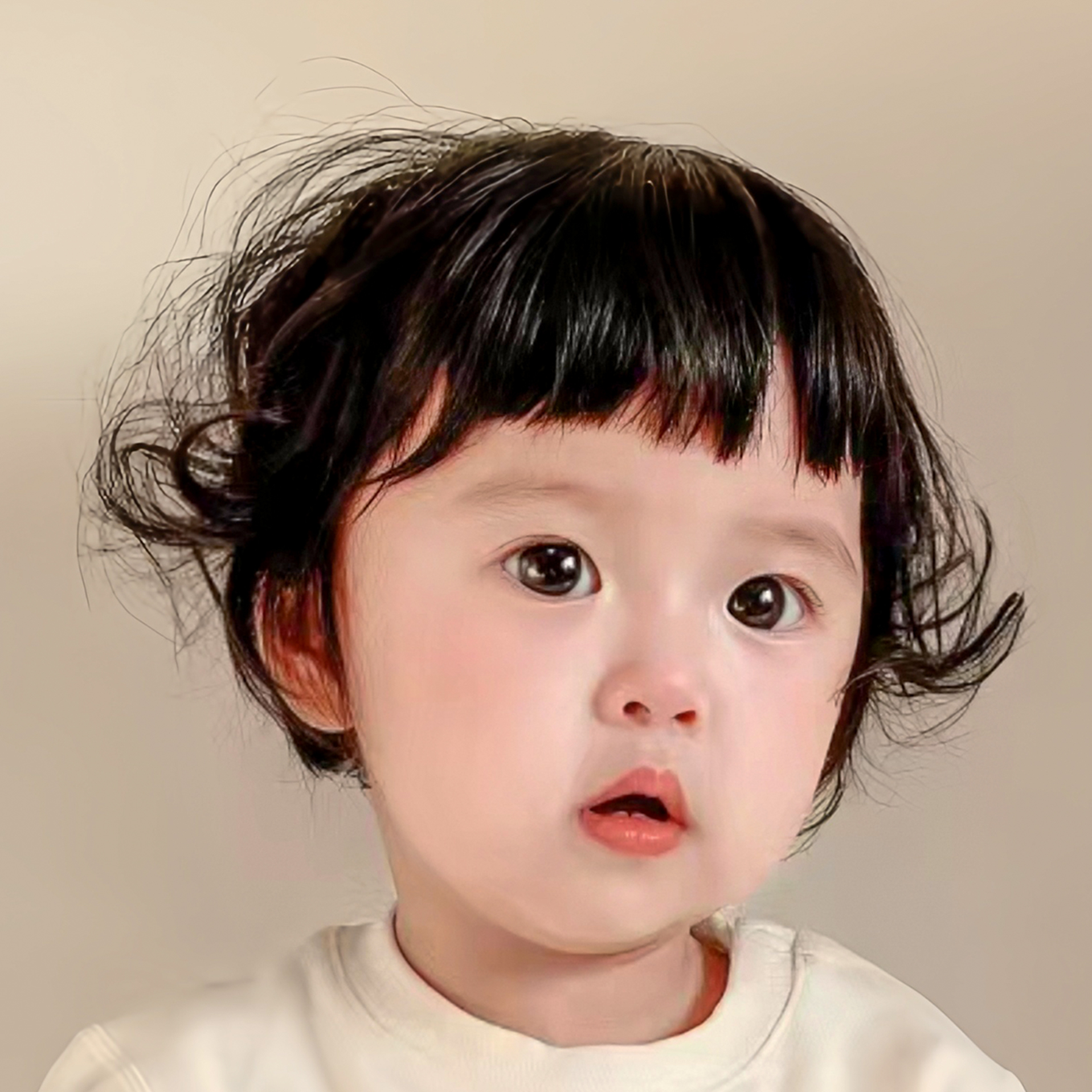 假发女孩宝宝短卷发儿童蓬松空气刘海拍照卷发婴儿自然易佩戴发型