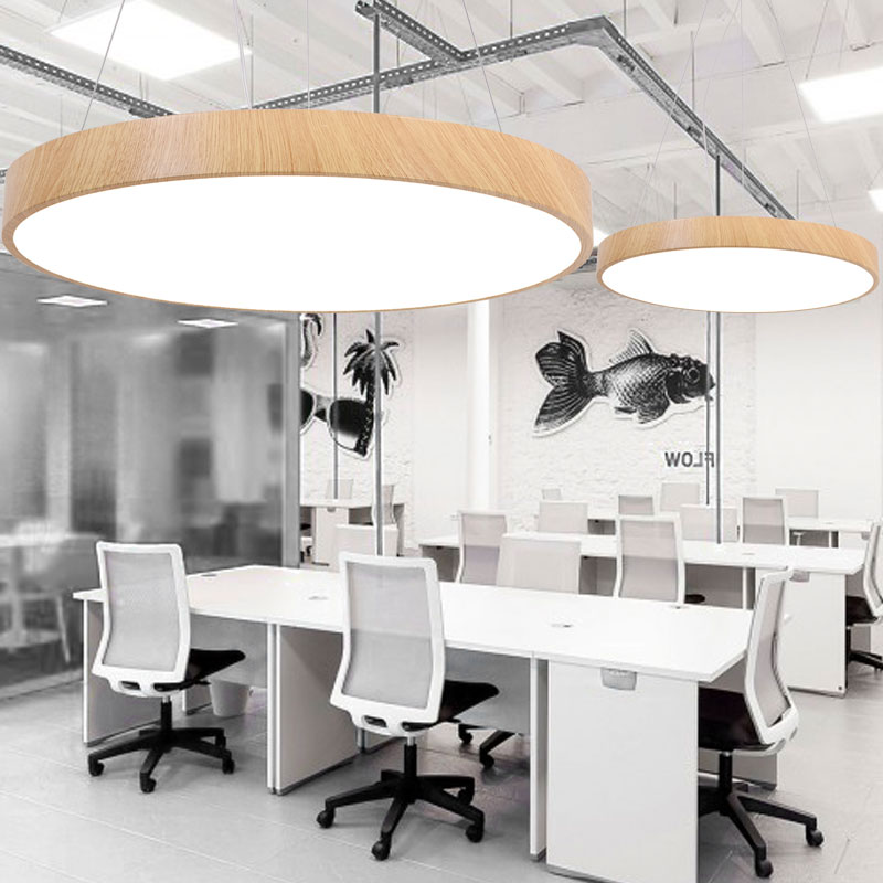 简约led吊灯北欧日式办公室圆形健身房美发店商业照明教室培训室
