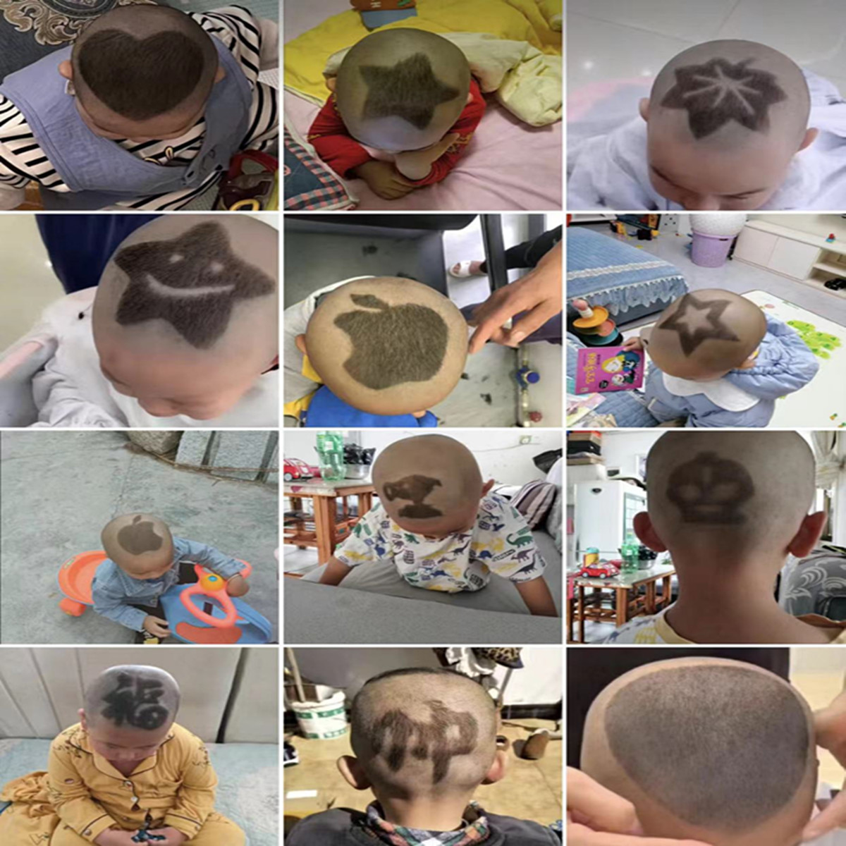 儿童理发造型神器模具宝宝发型雕刻自己剪模板抖音同款发型造型图