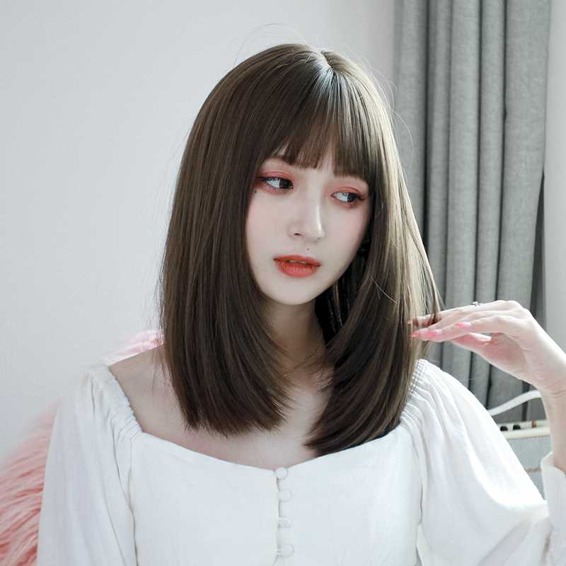 新款新品假发女韩国锁骨发 圆脸修脸中短发齐肩发型中长款全头套