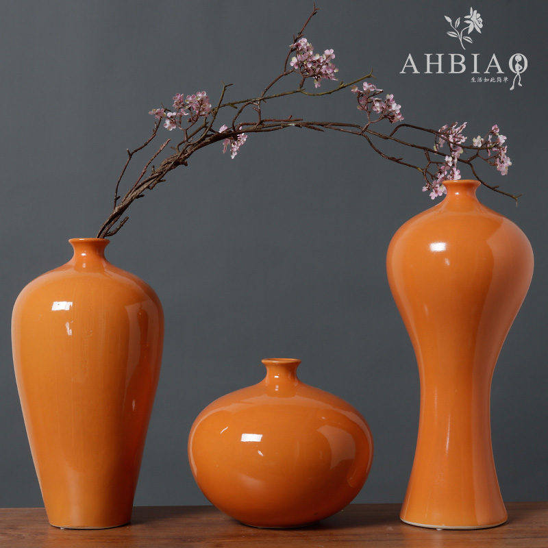 陶瓷创意简约现代客厅鲜花古董架描金口花器插花餐桌摆件欧式花瓶