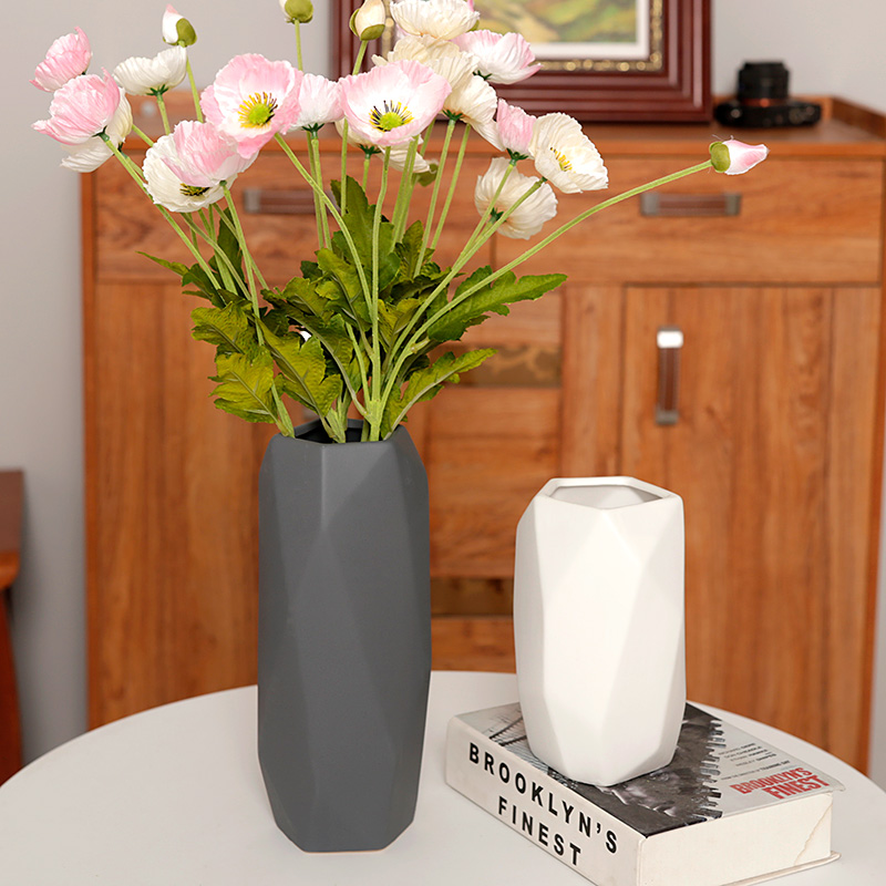 陶瓷创意简约现代客厅仿真花古董架花器插花餐桌摆件摆件干花花瓶