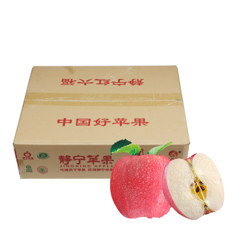红六福 静宁脆甜红富士苹果6斤全国包邮12枚80mm新鲜水果