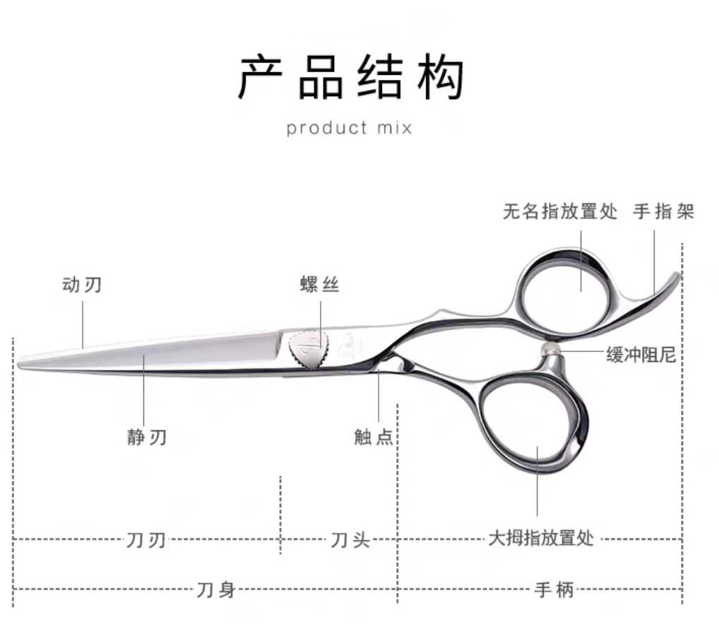 2020年新款马剪刀美发剪刀Z55平剪条剪 6寸综合剪刀发型师用剪