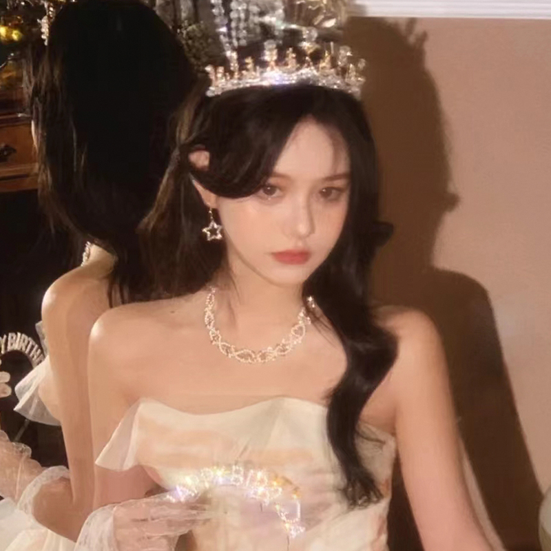 由夏 皇冠十八岁生日新娘头饰巴洛克韩式婚纱王冠公主儿童女王