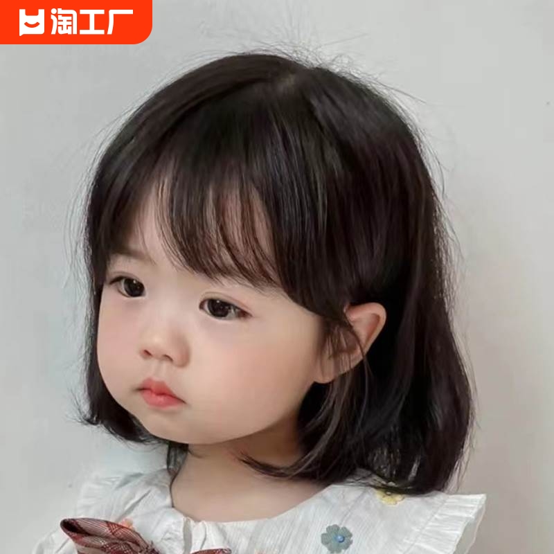 假发女婴儿波波头仿真短发儿童拍照造型宝宝透气轻薄头套刘海发型