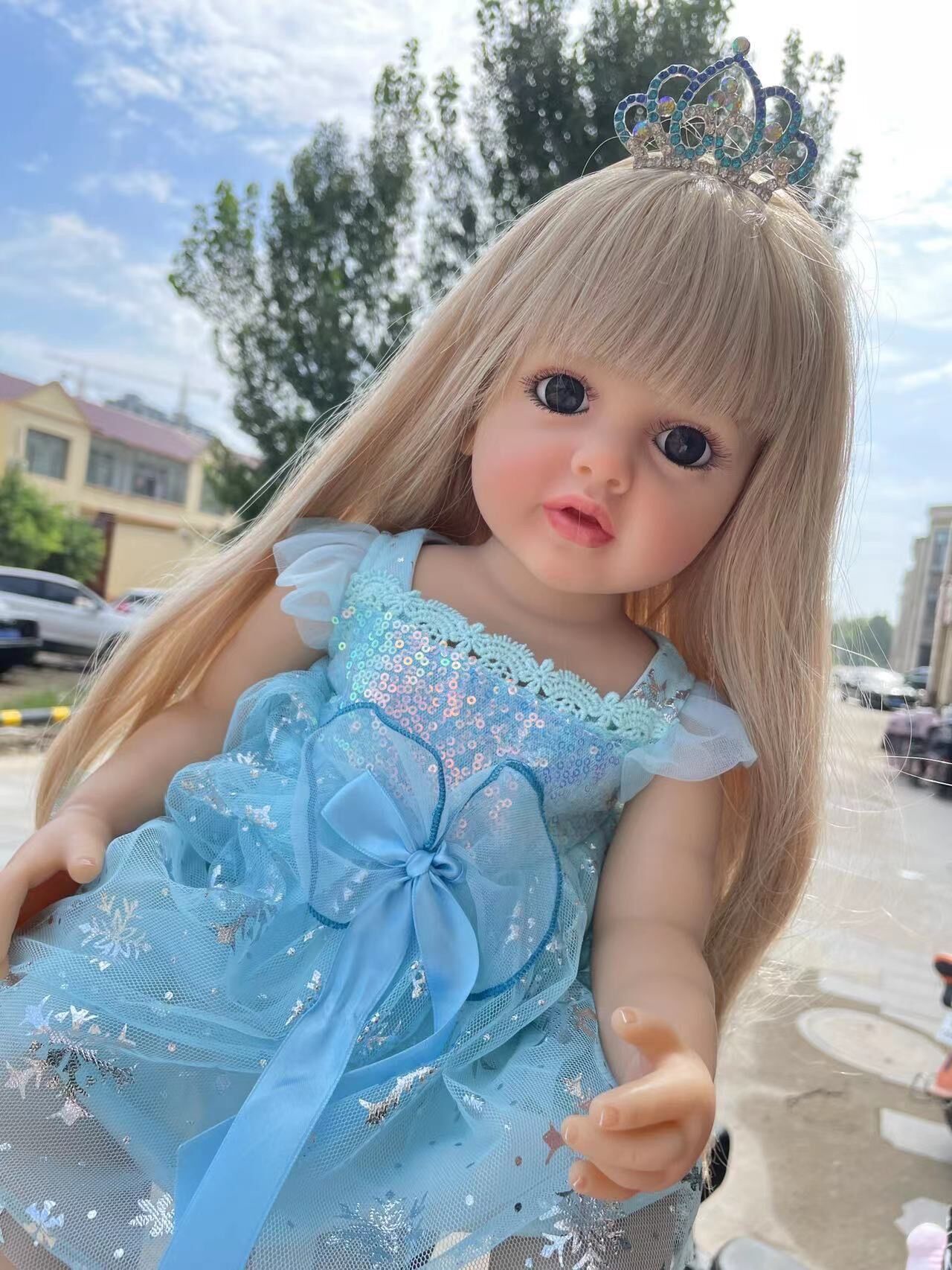 55厘米仿真重生娃娃Betty可爱中国娃娃长发过家家玩具 创意礼物