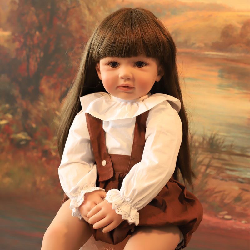 仿真婴儿洋娃娃硅胶长发女孩重生娃娃儿童玩具礼物