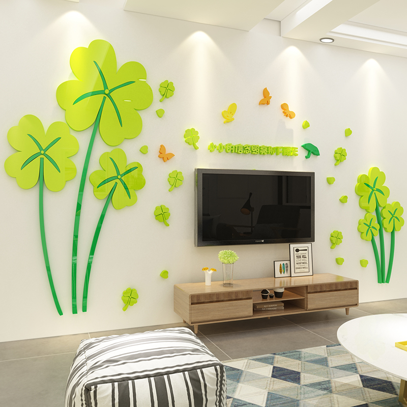 客厅墙面装饰电视背景墙壁贴纸简约布置创意温馨自粘亚克力3d立体