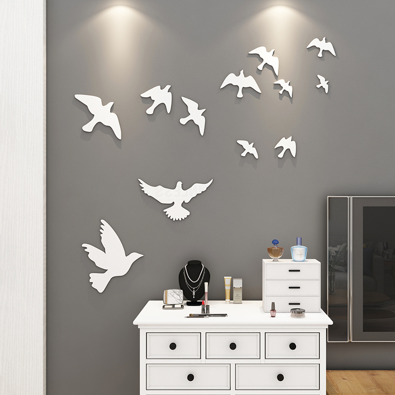 和平鸽现代简约亚克力墙贴客厅沙发电视背景墙装饰创意ins风贴纸