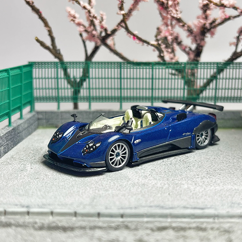 TSMMINI GT1:64帕加尼 Pagani Zonda 敞篷 蓝色合金汽车模型
