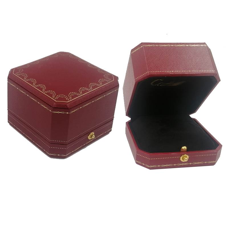 圆角首饰盒红色高档求婚钻戒盒对戒盒复古戒指盒子适用于卡地亚