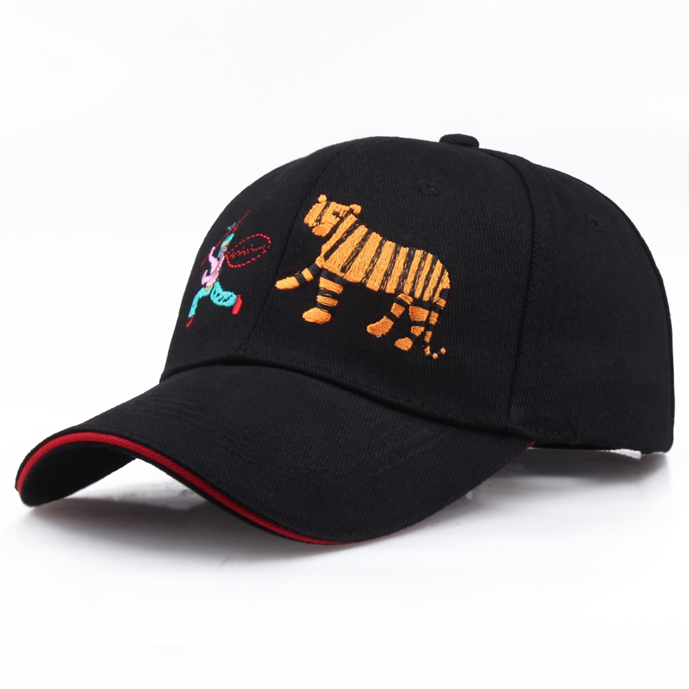 中国风 纯棉刺绣武松打虎棒球帽子 周星驰同款卡通棒球帽子纪念品