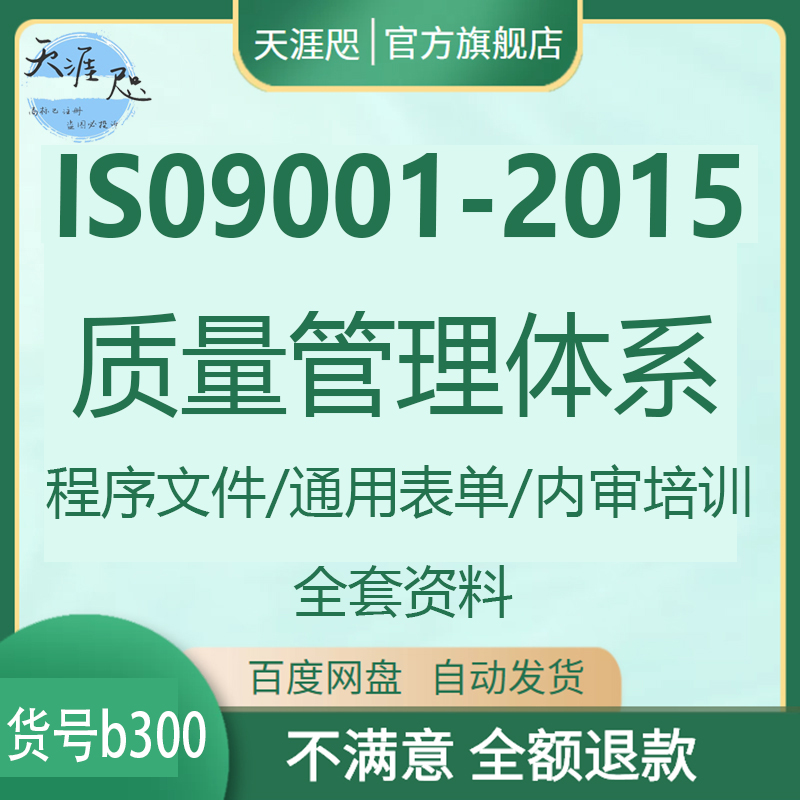 iso9001-2015新版质量管理体系程序文件表单标准培训手册内审资料