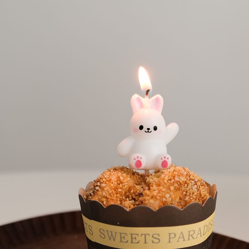 韩国ins小白兔生日蛋糕蜡烛小朋友派对创意立体卡通庆生装饰网红