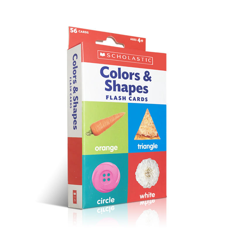 Grades PreK-3 英文原版  Colors & Shapes 颜色与形状 丰富多彩的双面闪卡片 提高儿童的认知度 4-6-8岁 亲子互动英语单词卡片