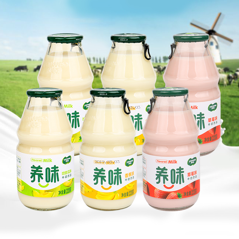 养味香蕉味牛奶饮品草莓果奶早餐乳酸菌酸奶饮料6瓶整箱